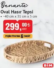 BENANTE OVAL HASIR TEPSİ